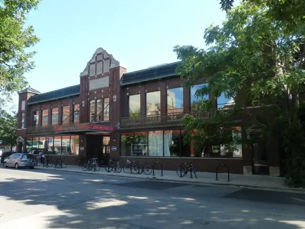 The restored brick Lincoln Turner Hall building seen from the street